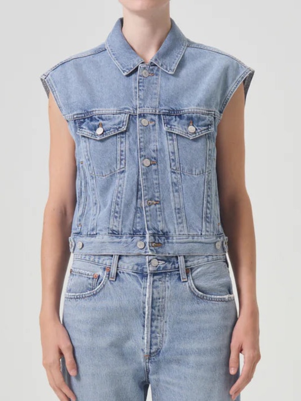 AGOLDE Charli denim vest size M